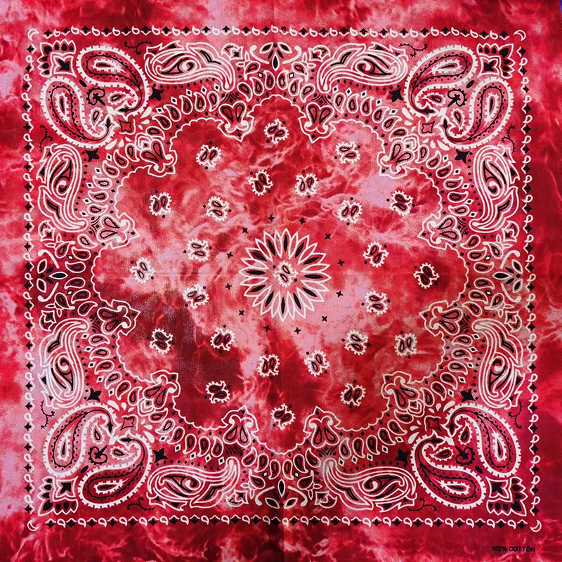 Neue Mode Hip Hop 100% Baumwolle Bandana Quadrat Schal 55 cm * 55 cm Schwarz Rot Paisley Stirnband Gedruckt für Frauen/Männer/Jungen/Mädchen