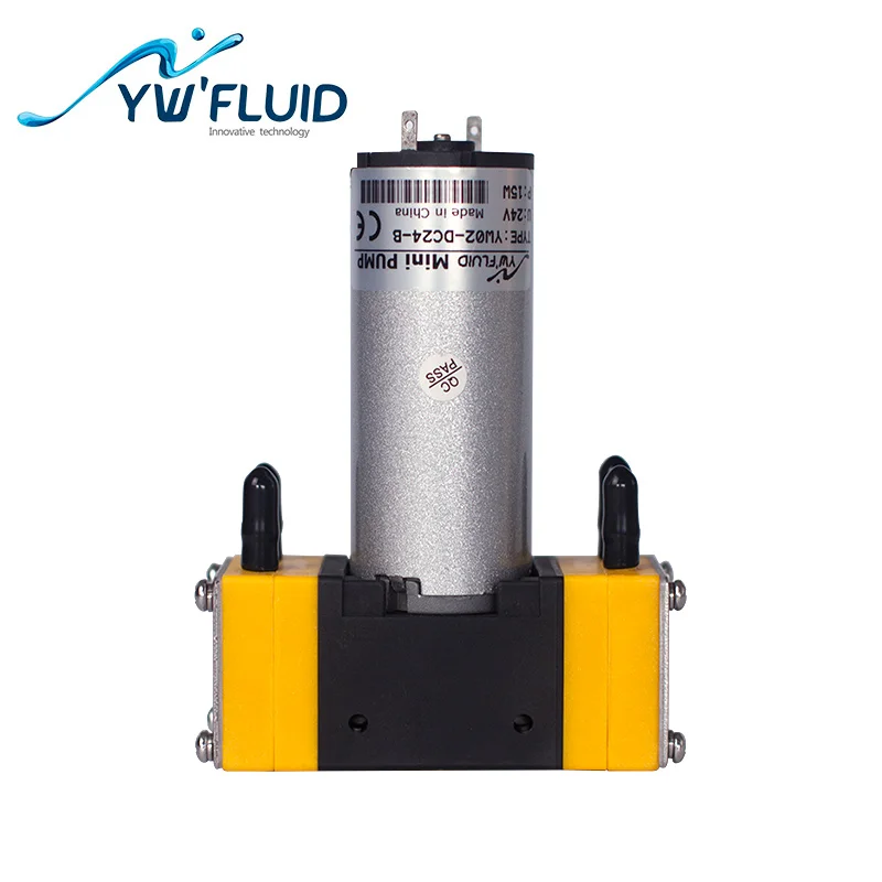 YWfluid long-life 12v/24v Micro double heads diaphragm air pump with dc motor used for tunnel washer