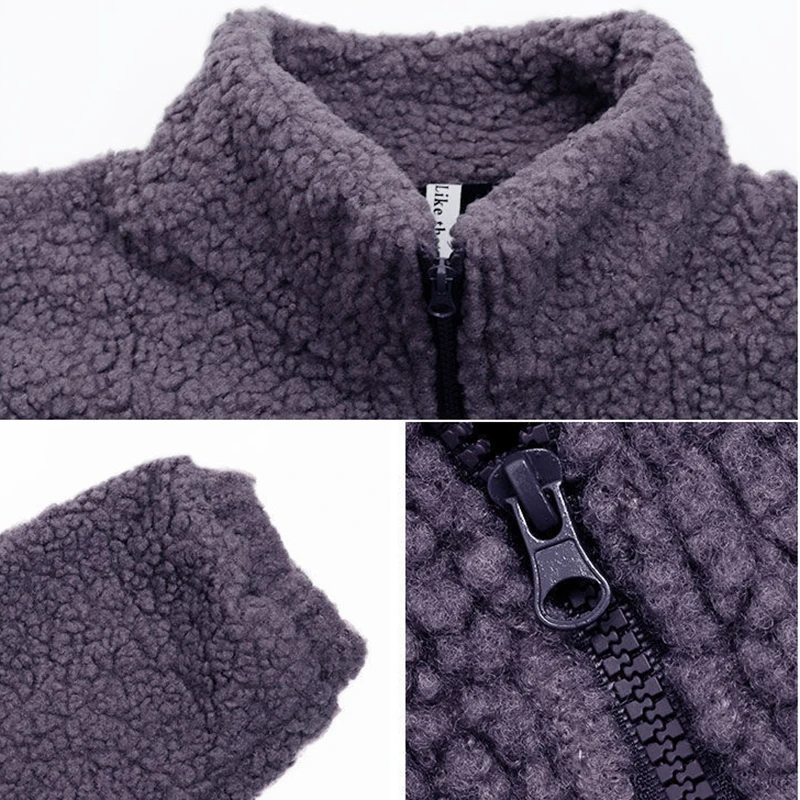 Manteaux d'hiver en laine d'agneau pour femmes, Parkas de Style court, doublure en coton doux, Ulzzang étudiant doux, peluche épaisse, poches à fermeture éclair