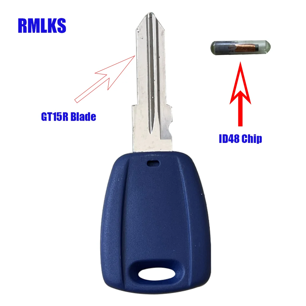 Transponder Key Shell Uncut Blank SIP22 GT15R lama per Fiat Grande Punto Scudo Panda Bravo Doblo Stilo ID48 Chip