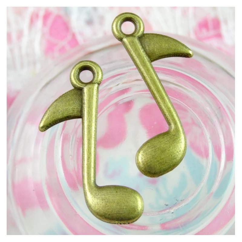 80pcs 23.2*14MM Charms Musical Note Pendant Vintage Antique Bronze color DIY Handmade Jewelry