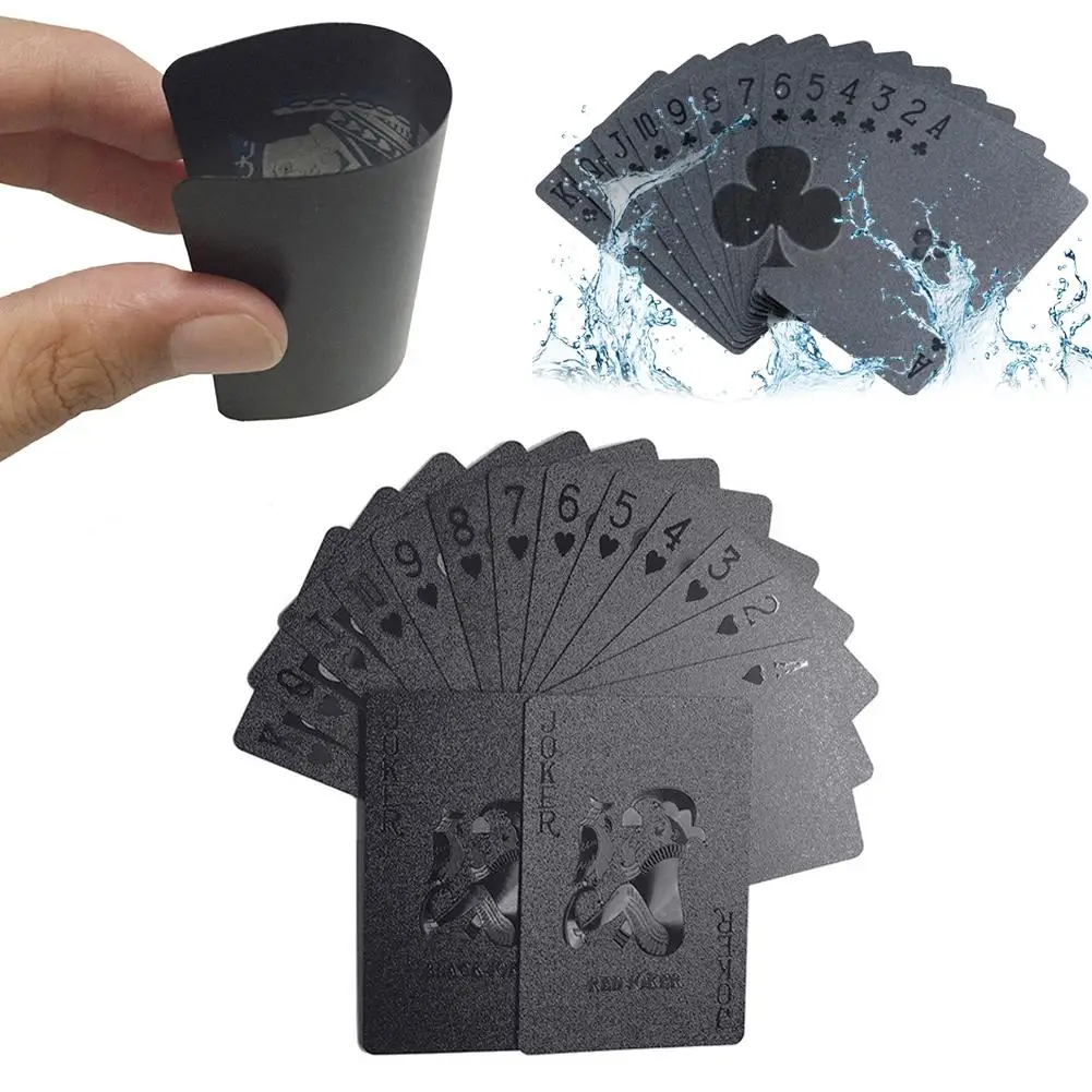 Black Matte Plastic Poker Cards PET Waterproof Playing Cards Ollection Black Diamond Poker Cards For Table Games