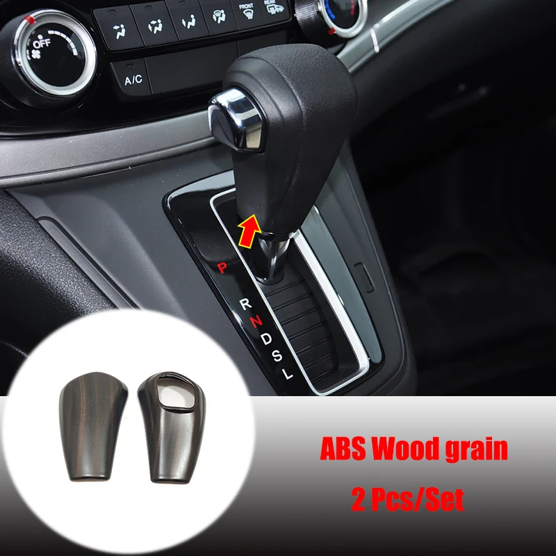 

For Honda CRV CR-V 2012-2015 2016 Accessories ABS Wood grain Car gear shift lever knob handle cover Cover Trim Car styling 2pcs