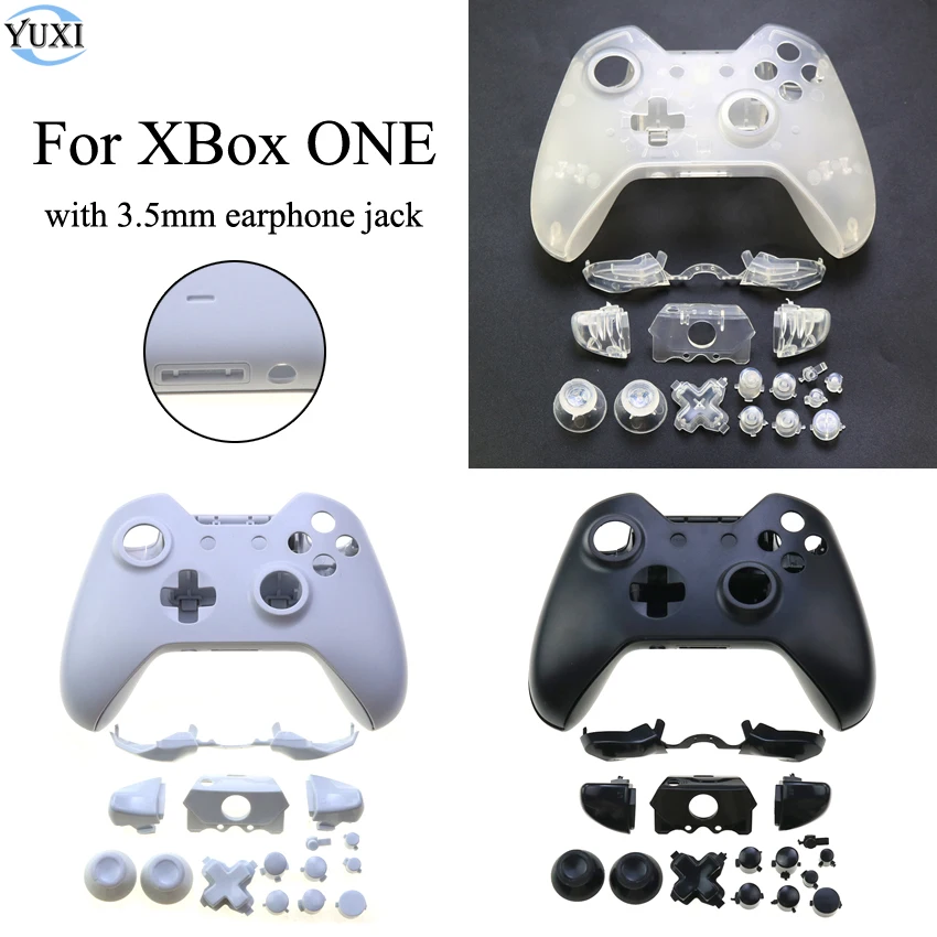 

YuXi Matte Controller Full Housing Shell Faceplates Buttons Kit for Xbox One Controller Case Cover With 3.5 mm Headset Jack