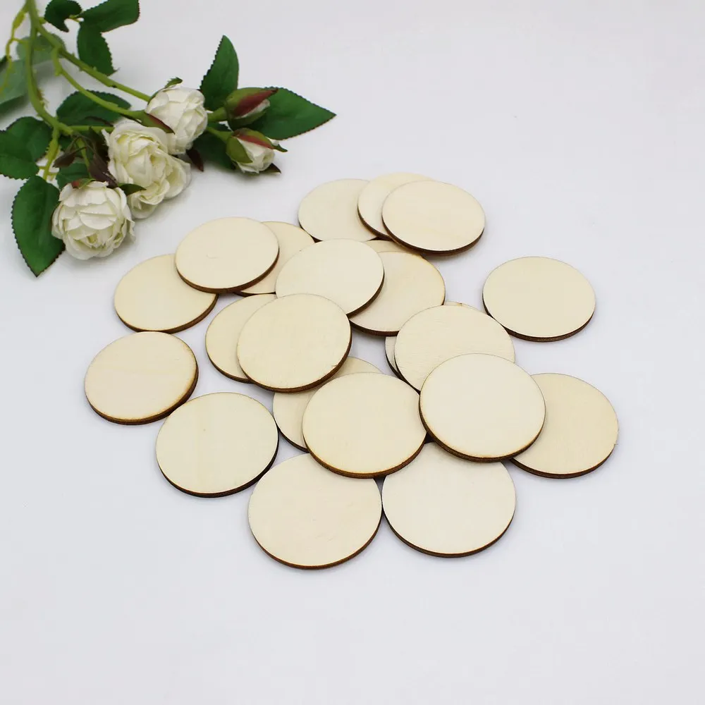 15/100pcs 10-50mm Unfinished Wooden Round Circles Ring Craft Card Making Scrapbooking DIY Embellishment Arts Decorative Craft