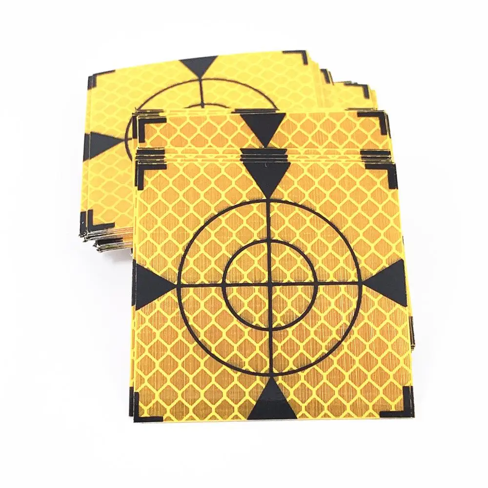 Triangle Yellow Color Reflector Sheet Size 100mm*100mm Reflective Tape Target 10cm Survey Total Station 10*10 100pcs 20pcs