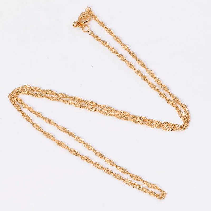 XP Jewelry -- 45CM/50CM/60CM x 2 mm Gold Color 18 k Tiny Water Wave Chains (Special Price) for Matching Pendants