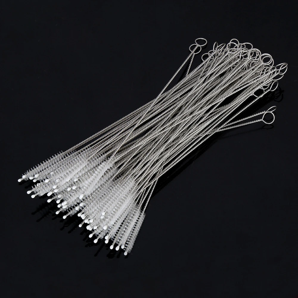 5/10pcs 6mm Drinking Straws Cleaning Brushes Stainless Steel Soft Hair Glass Tube Cleaner Reusable Straw Bottle Cleaning Tools