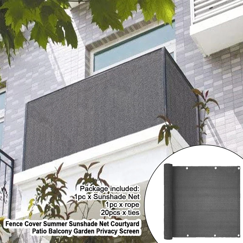 

Sunshade Net for Balcony Shelter, Privacy Screen, Sewing Buckle, Outdoor Sail, Awning Shade Cloth, Garden Fence Cover