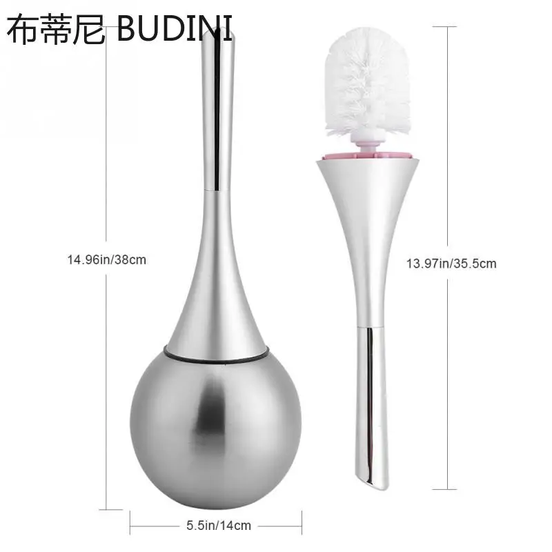 Toilet Brush Creative Bathroom Toilet Scrub Cleaning Brush Holder Set with Stainless Steel Base Universal Wc Accessories