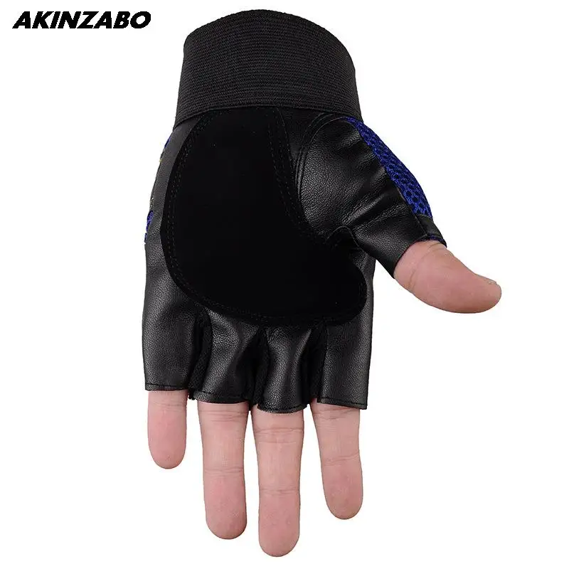 Skulls Rivet PU Leather Fingerless Gloves Men Women Hip Hop Half Finger Mittens Men\'s Gloves Women\'s Gym Punk Bicycle Gloves