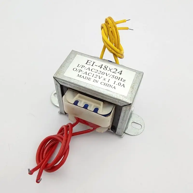 transformateur 220v 12v 220V turn single 12V 1A output AC AC power transformer EI48*24 sound speakers electrical accessories 10W