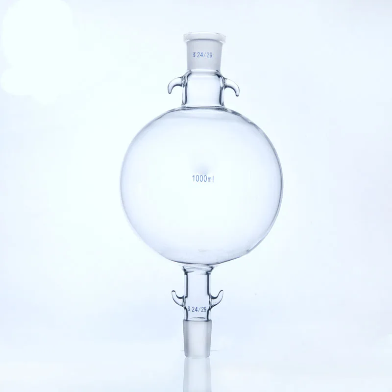 1000mL Liquid Storage Ball Chromatography Reservoir Flask 24/29 Ground - In Mouth Borosilicate 3.3 Glass Chemistry Labware