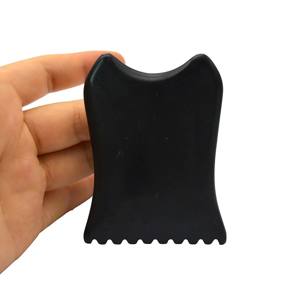 Special Shape Black Bian Stone Guasha Board for Neck Massage