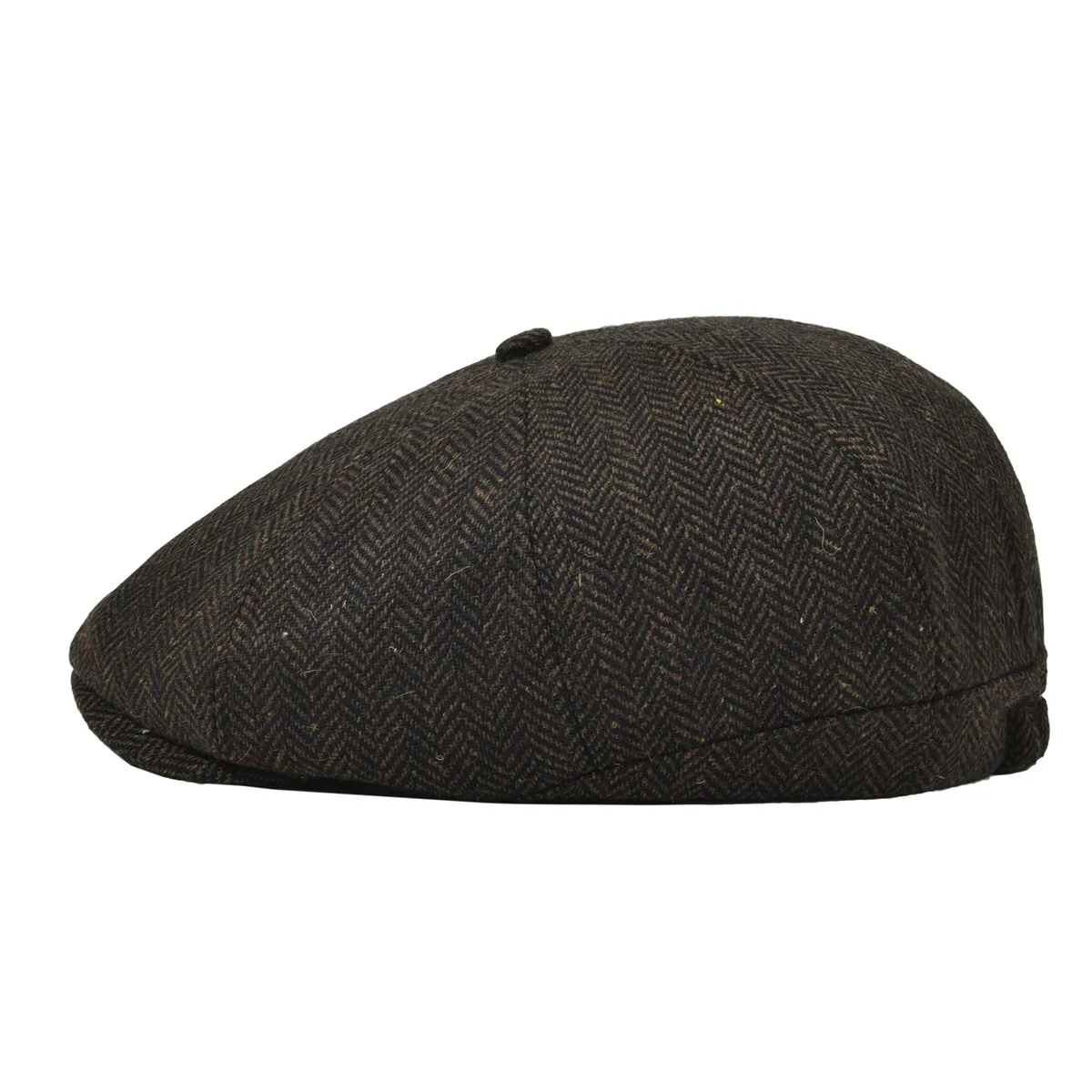 VOBOOM Wool Tweed Newsboy Cap Men Women Twill Beret Herringbone 8 Panel Flat Gatsby Hat 111