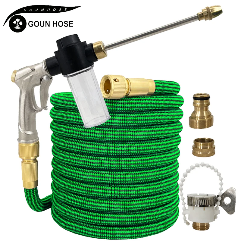 

Garden Hose With Expandable Water Injector Magic Garden Watering Hose Sprayer Hose High Pressure Car Wash Gun Sprayer GOUN HOSE