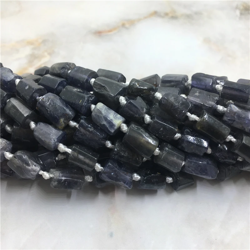 Natural Cordierite Cutting Tube Stone Beads For DIY Jewelry Necklace Bracelet Making Accessories