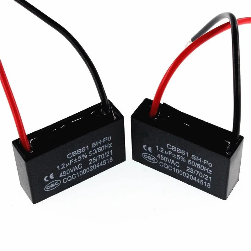 コンデンサーcbb61,ファン,リード長さ10cm,AC 1.2uf