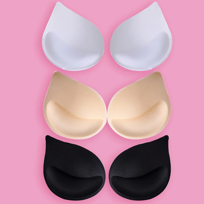 3/2/1Pair Black White Skin Sponge Swimsuit Breast Push Up Bra Padding Chest Enhancers Bra Foam Insert Chest Cup Bra Accessories