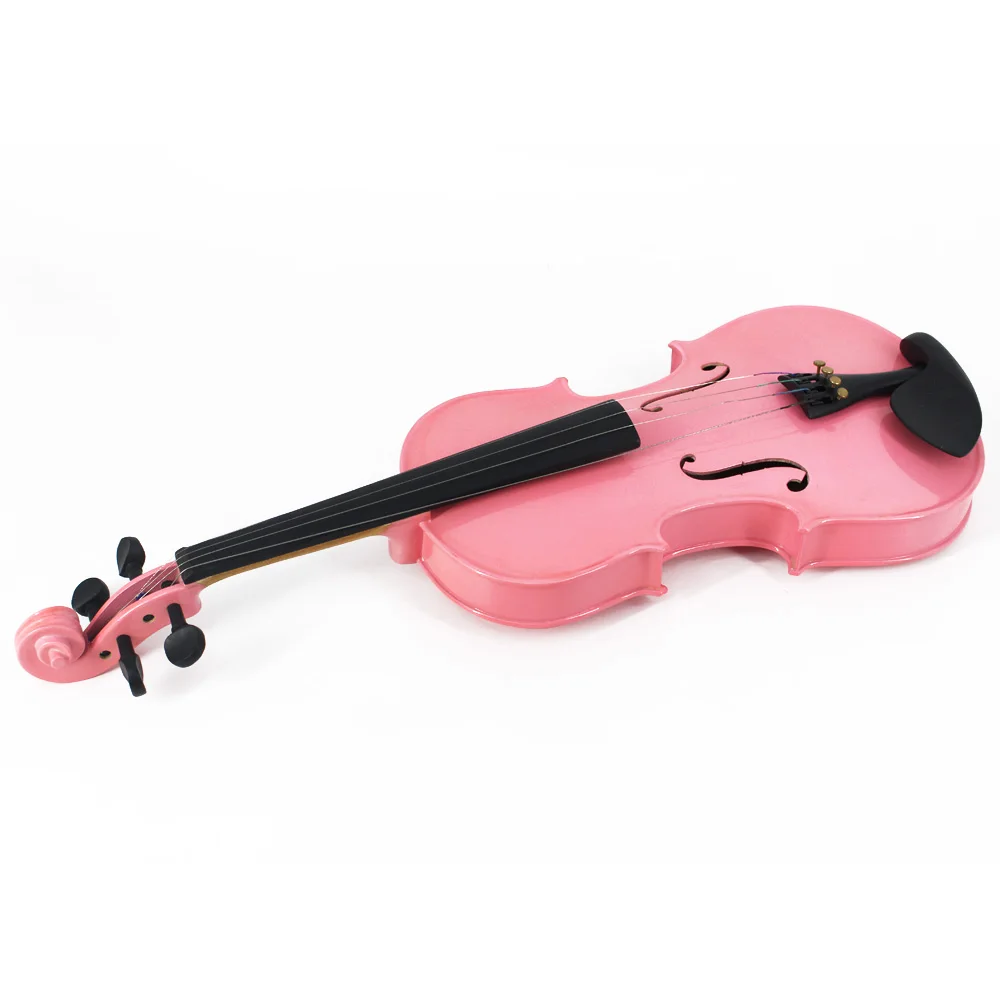 TONGLING Brand Student Beginner High Grade Solid Wood 4/4 Violino Fiddle Full Set Accessories Pink Violin