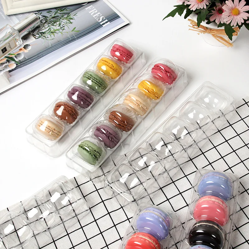 20Pieces Macaron Box Clear Plastic PVC Macaron Box for 6 Macarons Party Supplies Bomboniere Favors Party Supplies Box Containers