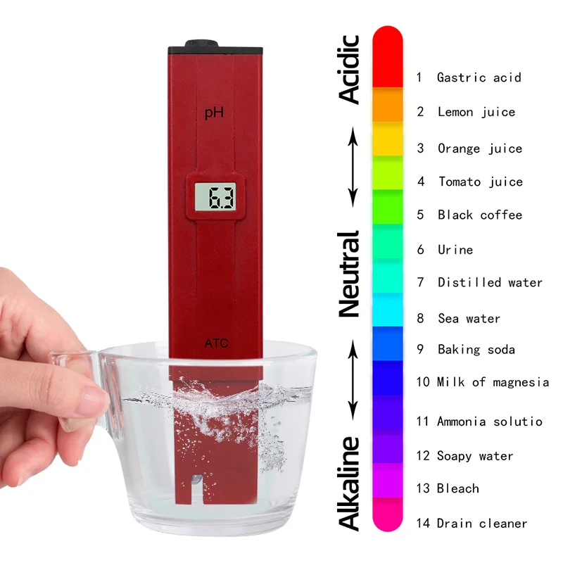 Imagem -03 - Medidor Digital de ph da Caneta com Tela Detecção de ph Medidor de Temperatura Compensação de ph da Caneta