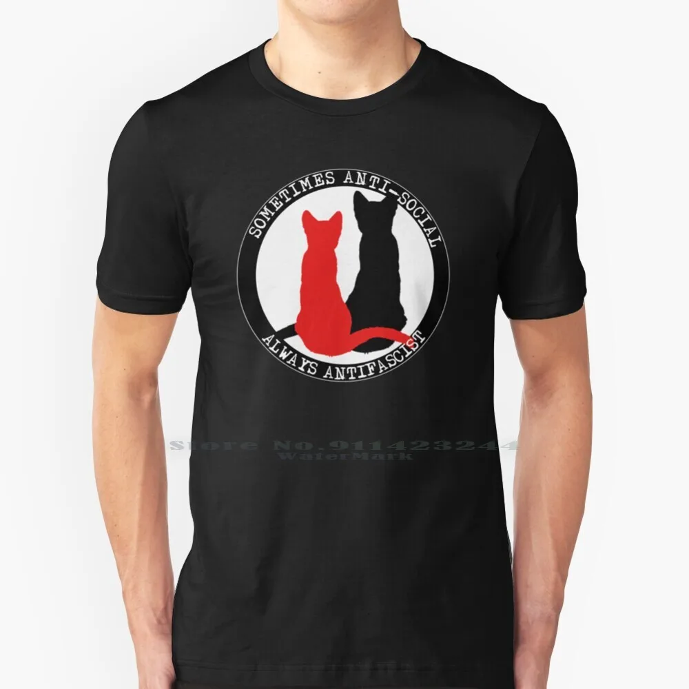 Antifa Cats T Shirt Cotton 6XL Cats Red Black Antifa