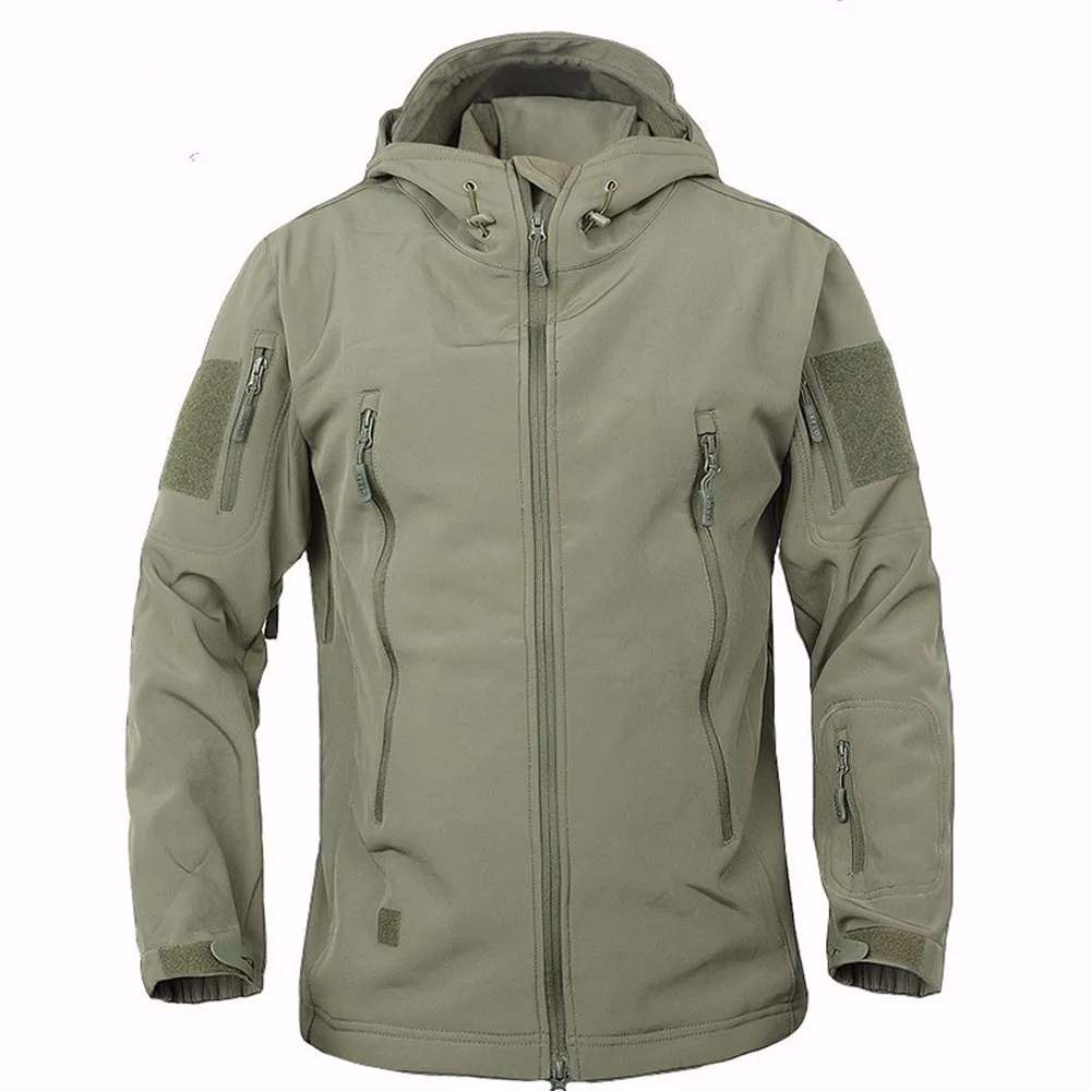 Jesienno-zimowy polar wewnątrz drzewa termicznego Camo polowanie kurtka wędkarska płaszcz Outdoor wiatroszczelna taktyczna kurtka turystyczna z kapturem — zdjęcie 2