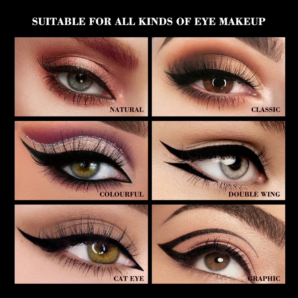 O.TWO.O 8pcs Liquid Eyeliner Stamp Black Eyeliner Pencil Long-lasting Waterproof Easy to Wear Cosmetics Makeup for Eyes