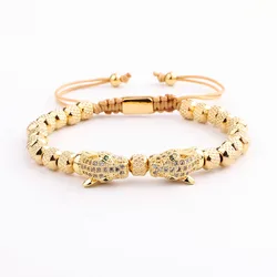 Classic Design High Quality Stainless Steel Beads CZ Pave Charm Handmade Cord Braided Macrame Bracelet Men Jewelry Gift