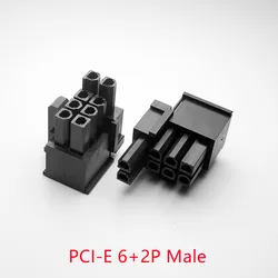 Connecteur d'alimentation PCIe, 5557 4.2mm, noir, 6 + 2 broches, 8 broches, pour ordinateur, carte graphique ATX, GPU, PCI-E, boîtier en plastique