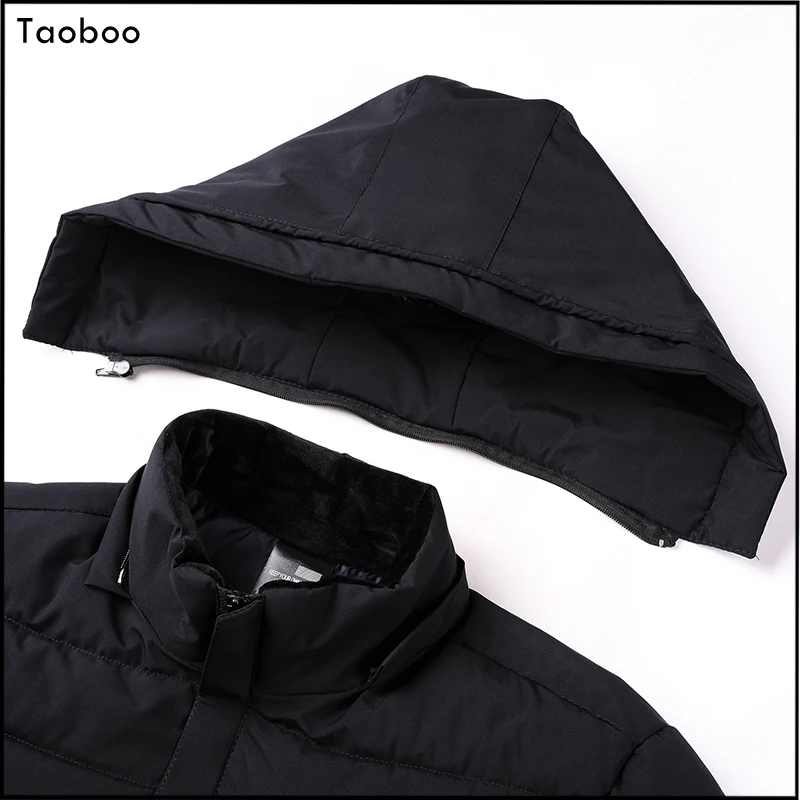 Taoboo 2021 Winter Jacket Men Thicken Hooded Waterproof Outwear Parka Coats Warm Coat Fathers\' Clothing Casual Men\'s Overcoat