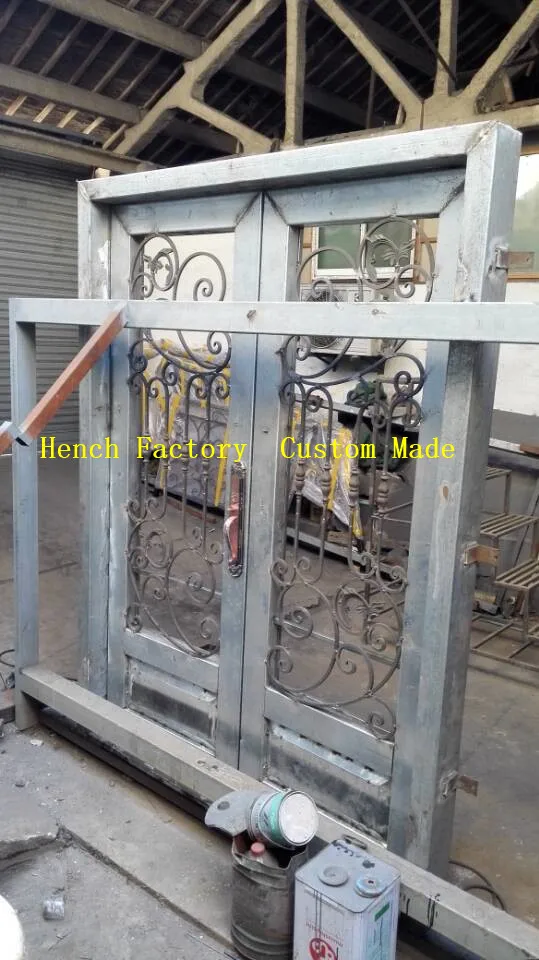 Shanghai Hench Brand China Factory 100% custom made sale Australia iron front door with sidelights