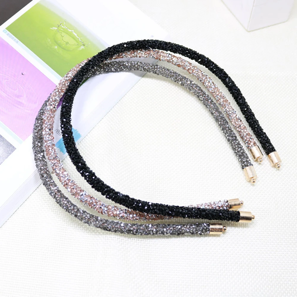 Shinny Sequined Handmade Hairband Fashion Women Solid Color Hair Head Hoop Band Sport Headband Hairband Hair Accessories