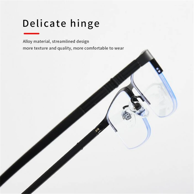 0 -1.0 -1.5 -2.0 -2.5 -3.0 -3.5 -4.0 Blue Light Blocking Square Myopia Glasses Finished Half Frame Prescription Myopes Lunettes