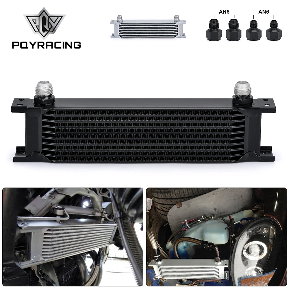 PQY - Aluminum Universal Oil Cooler Engine transmission AN10 Oil Cooler KIT 10 rows PQY7010