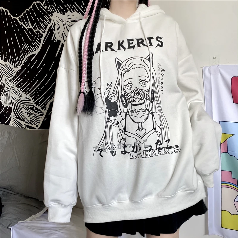 Woman sweatshirts Kawaii Funny Cartoon Hoodies Ullzang Cute Anime Oversize Hoodie Harajuku with print Tops punk Pullover Clothes