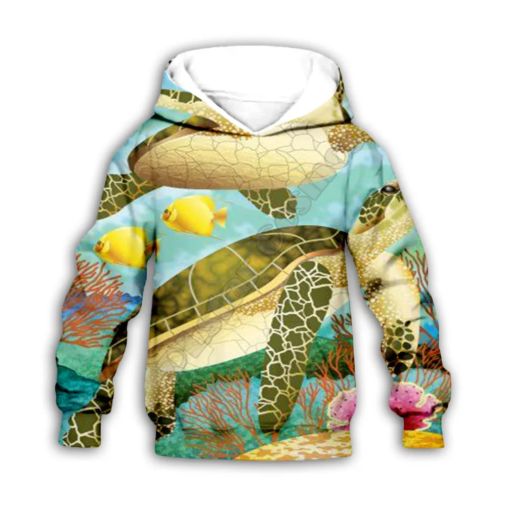 Sea turtle 3d printed Hoodies family suit tshirt zipper Pullover Kids Suit Sweatshirt Tracksuit/Pant Shorts  05