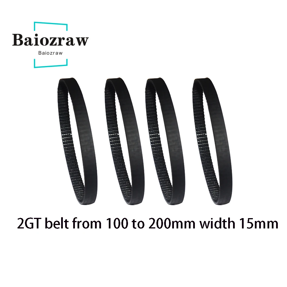 3D Printer Bagian GT2 15Mm Loop Tertutup Karet Timing Belt 100 110 130 140 142 144 150 154 160 170 180 190 102 200Mm 2GT 1Pcs