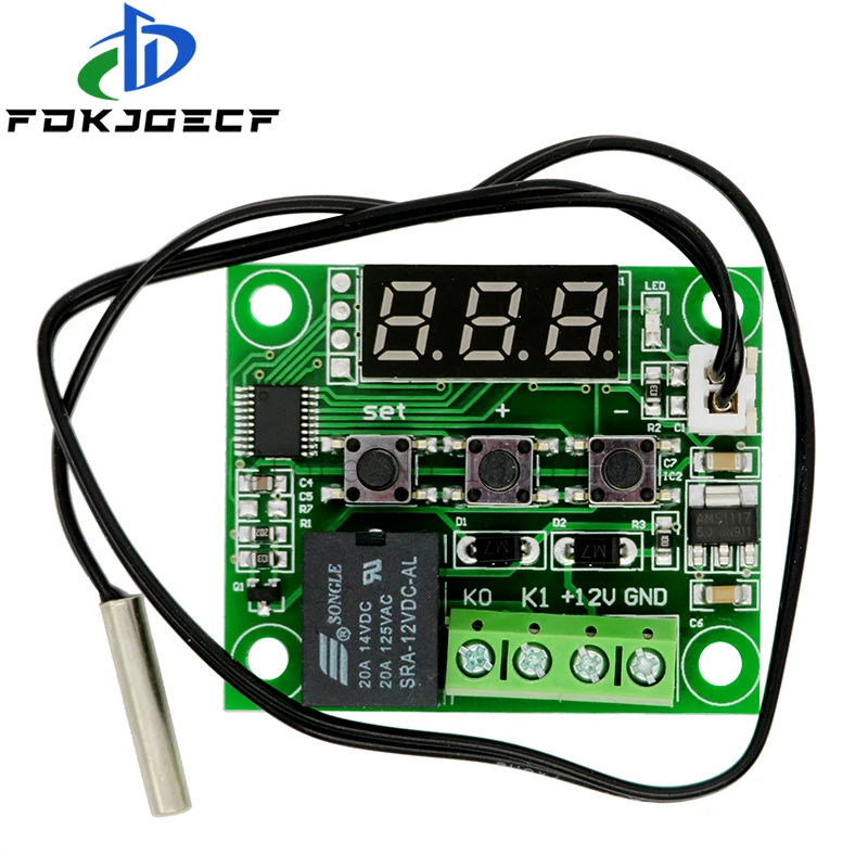 1PCS W1209 DC 12V heat cool temp thermostat temperature control switch temperature controller thermometer thermo controller