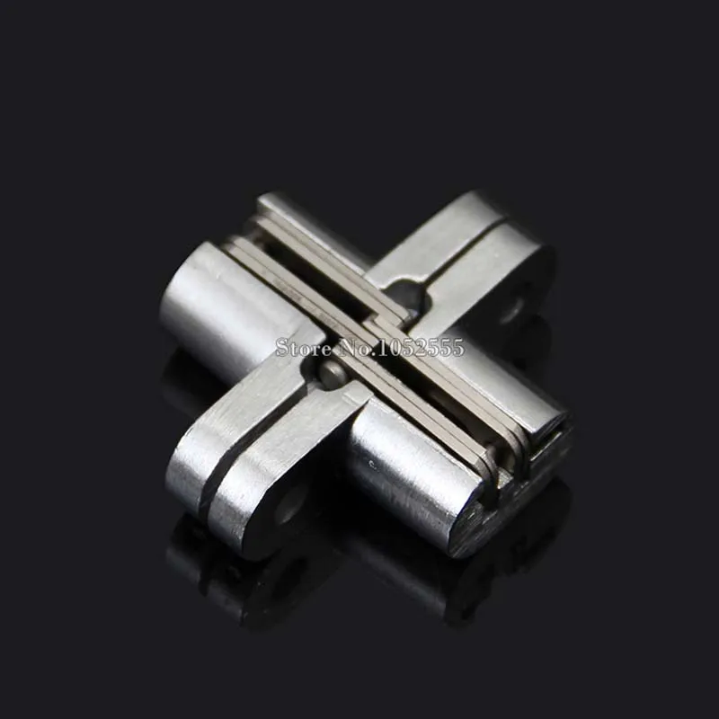 Brand New 2PCS Stainless Steel Cross Door Hinges Invisible Hidden Cupboard Cabinet Wooden Boxes Jewelry Gift Box Hinges