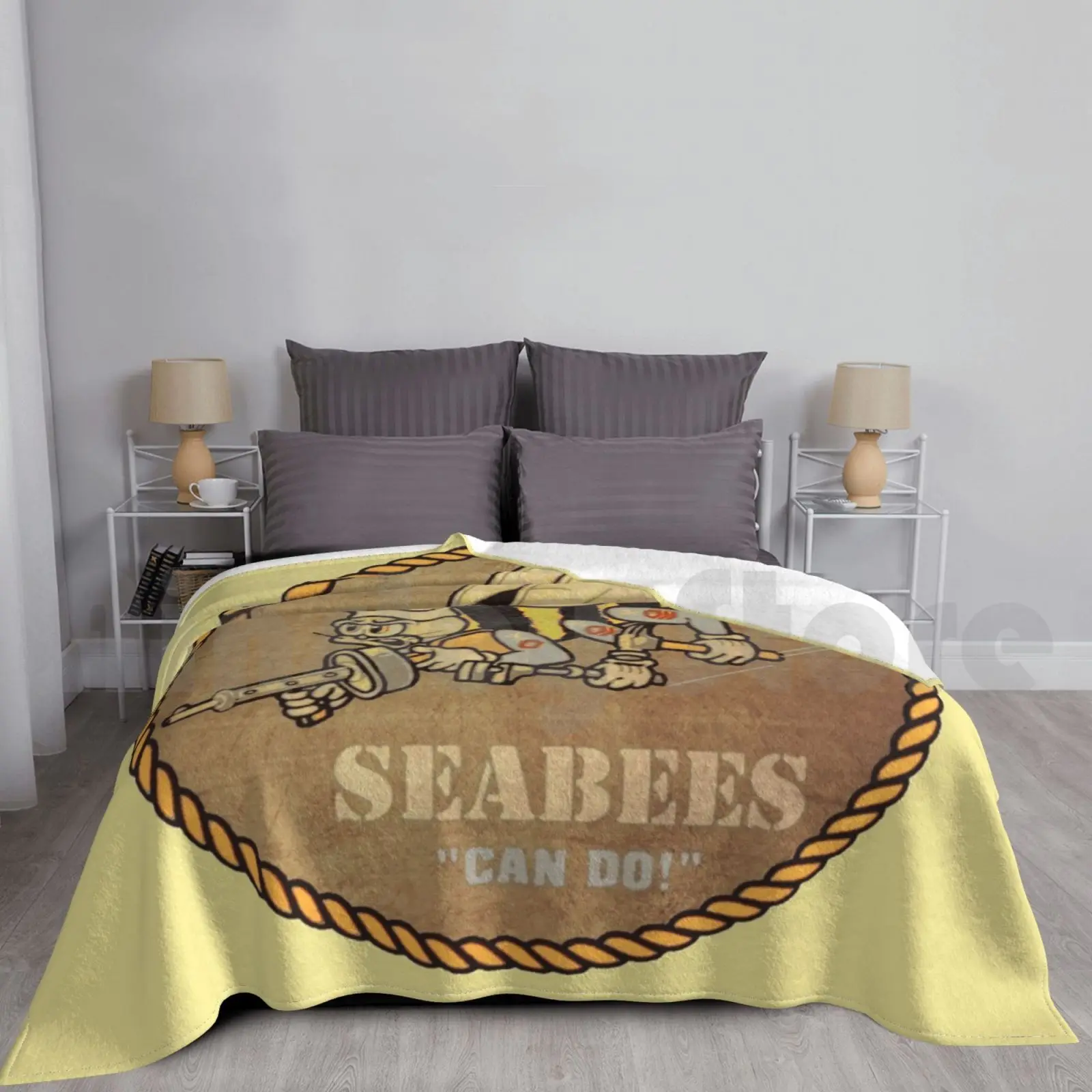 Seabees Ww2 Patch Blanket For Sofa Bed Travel Seabees Ww2 Patch Bees Skull Bomber Number 7 Usa Airforce Boeing