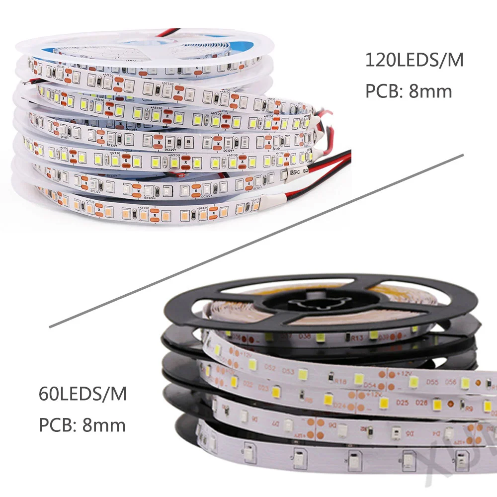 5M LED Lights 12V 2835 LED Strip IP65 Waterproof Ribbon Diode 60/120/240 Leds/M Flexible LED Tape Room Decor White /Warm White