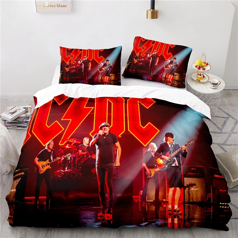 Home Textile 3d AC DC Rock Band Duvet Cover Sets Pillowcases Digital Printing Bedclothes Twin Full Queen Queen Bedding Sets