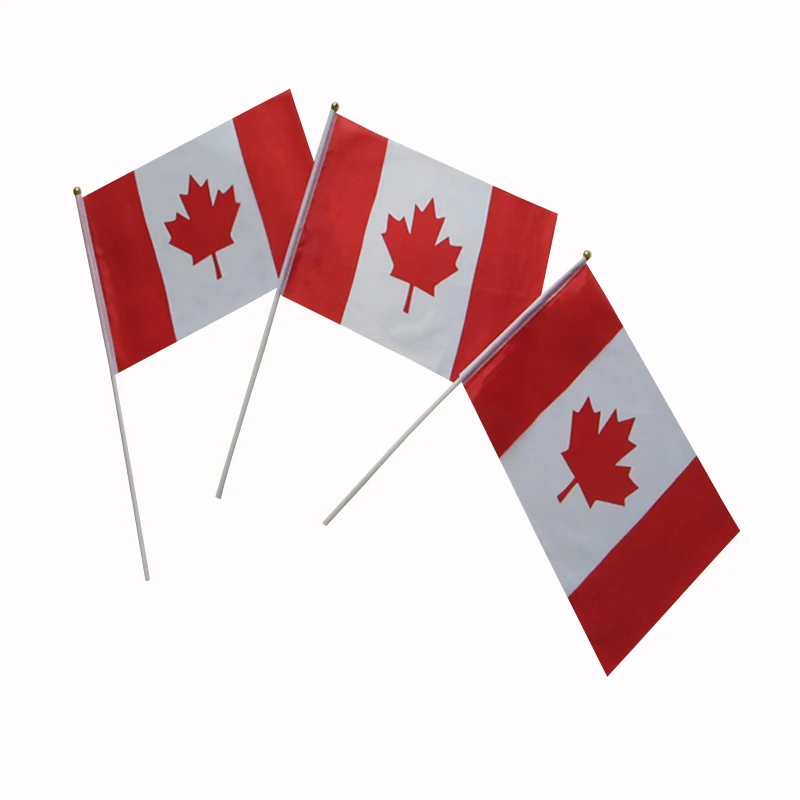 

100% polyester hand waving flag,14*21cm Canada country flag 100PCS/LOT