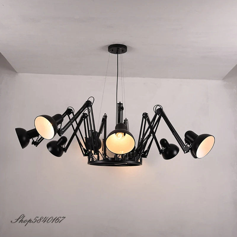 Industrial Pendant Lights Mutant Spider Hanging Lamp Long Arm Flexible Pendant Light for Living Room Lights Luminaire Suspension