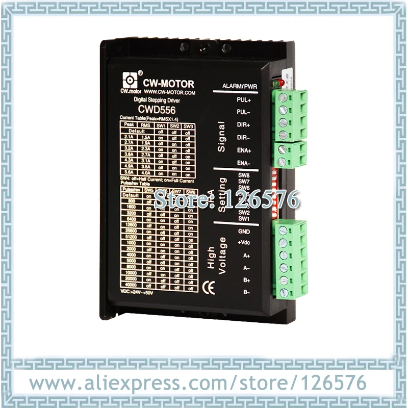 2 phase drive Motor driver CWD556 2.1A-5.6A 20V-50VDC hybrid motor drive 512 Mircrostep 57 86 Stepping Motor Driver