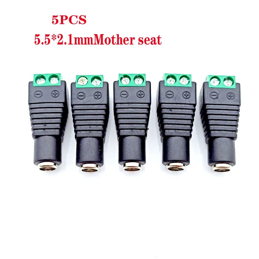 5Pcs Female +5 Pcs Male DC Connector 2.1*5.5mm Power Jack Adapter Plug Cable Connector for 3528/5050/5730 Led Strip Ligh