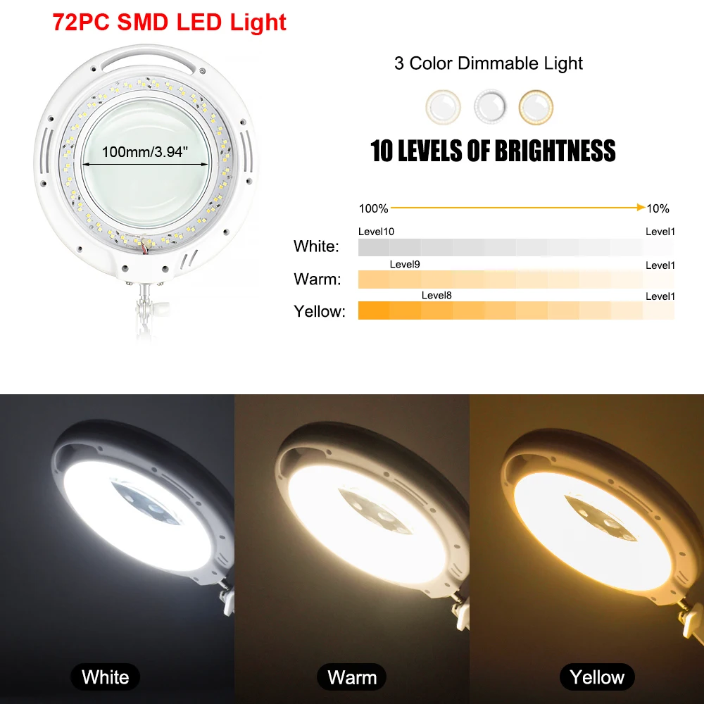 Newacalox Tafellamp Usb 5X Vergrootglas Afstandsbediening Led Vergrootglas Licht Voor Lezen Ambachten Hobby Diy Lassen Derde Hand