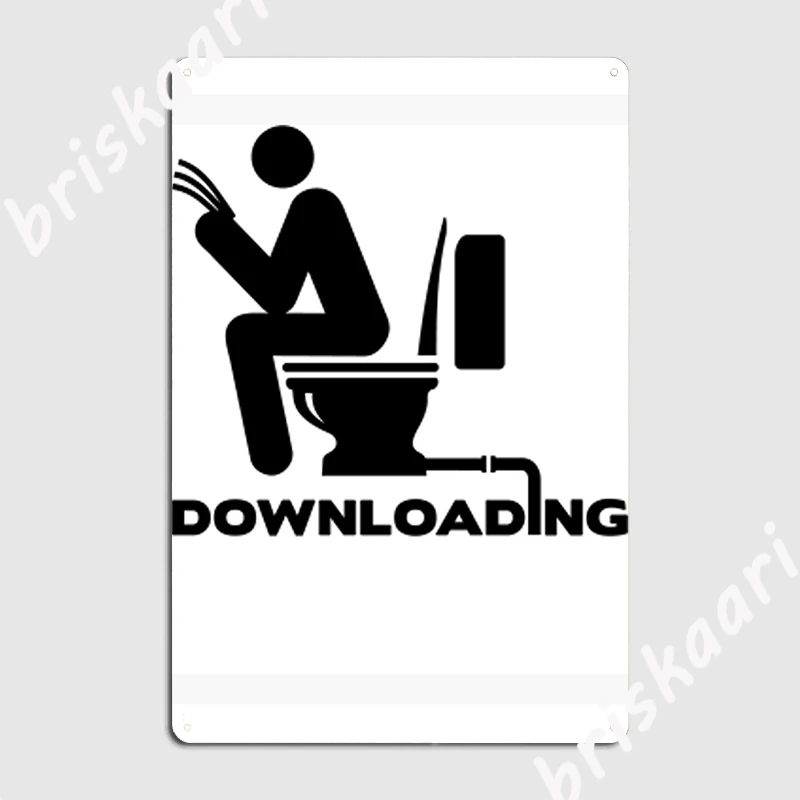 Washroom Toilet Downloading Crap Hilarious Parody Metal Sign Plaques Wall pub Club Bar Retro Tin sign Poster